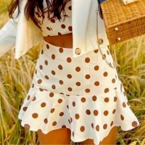 Zara Ruffle Polka Dot Skort, size S